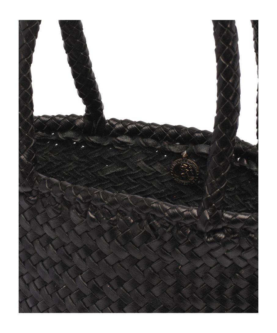 Dragon Diffusion Woven Texture Tote Bag With Dual Handles In Black