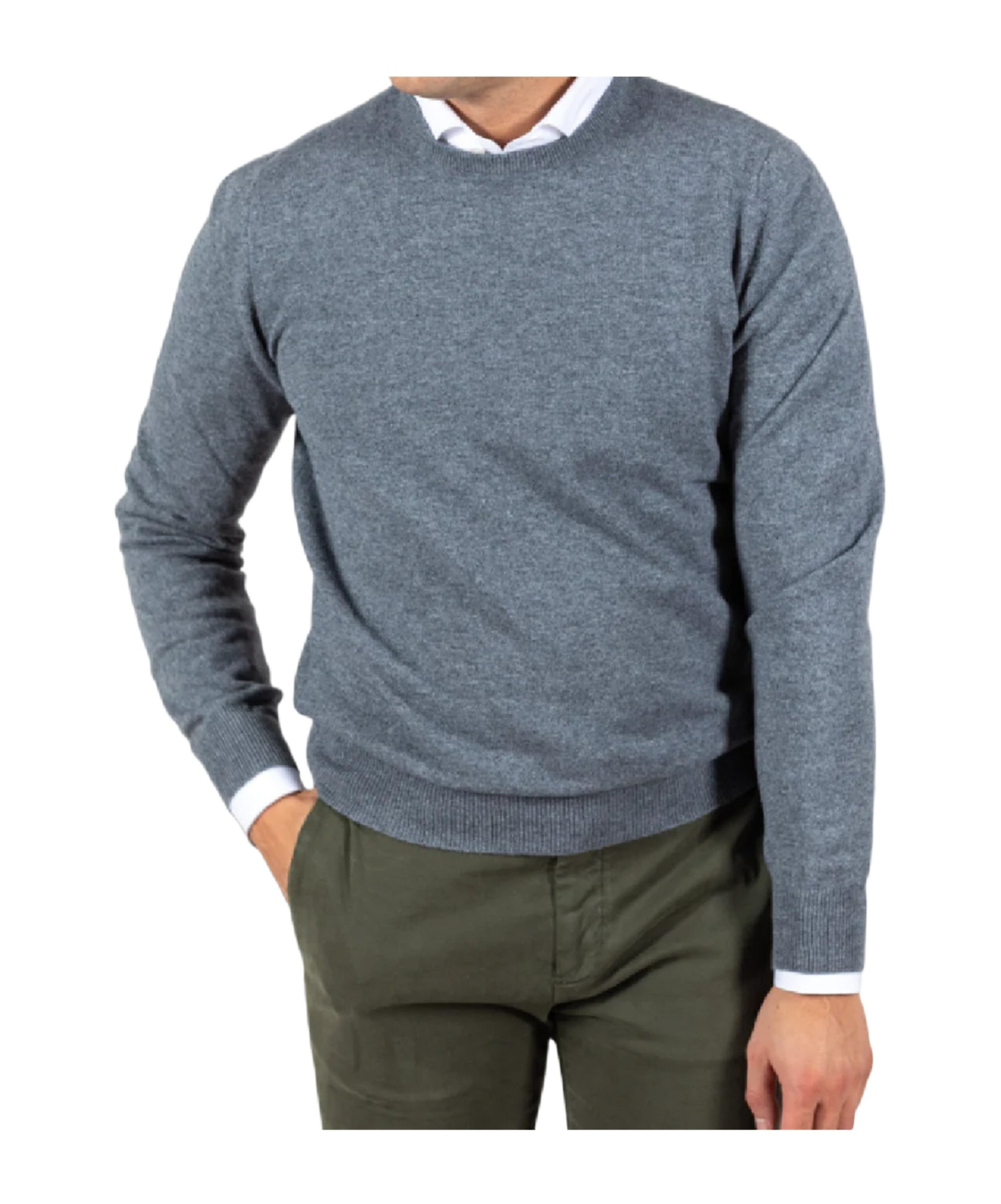Gran Sasso Wool Crew-neck Sweater In Gray