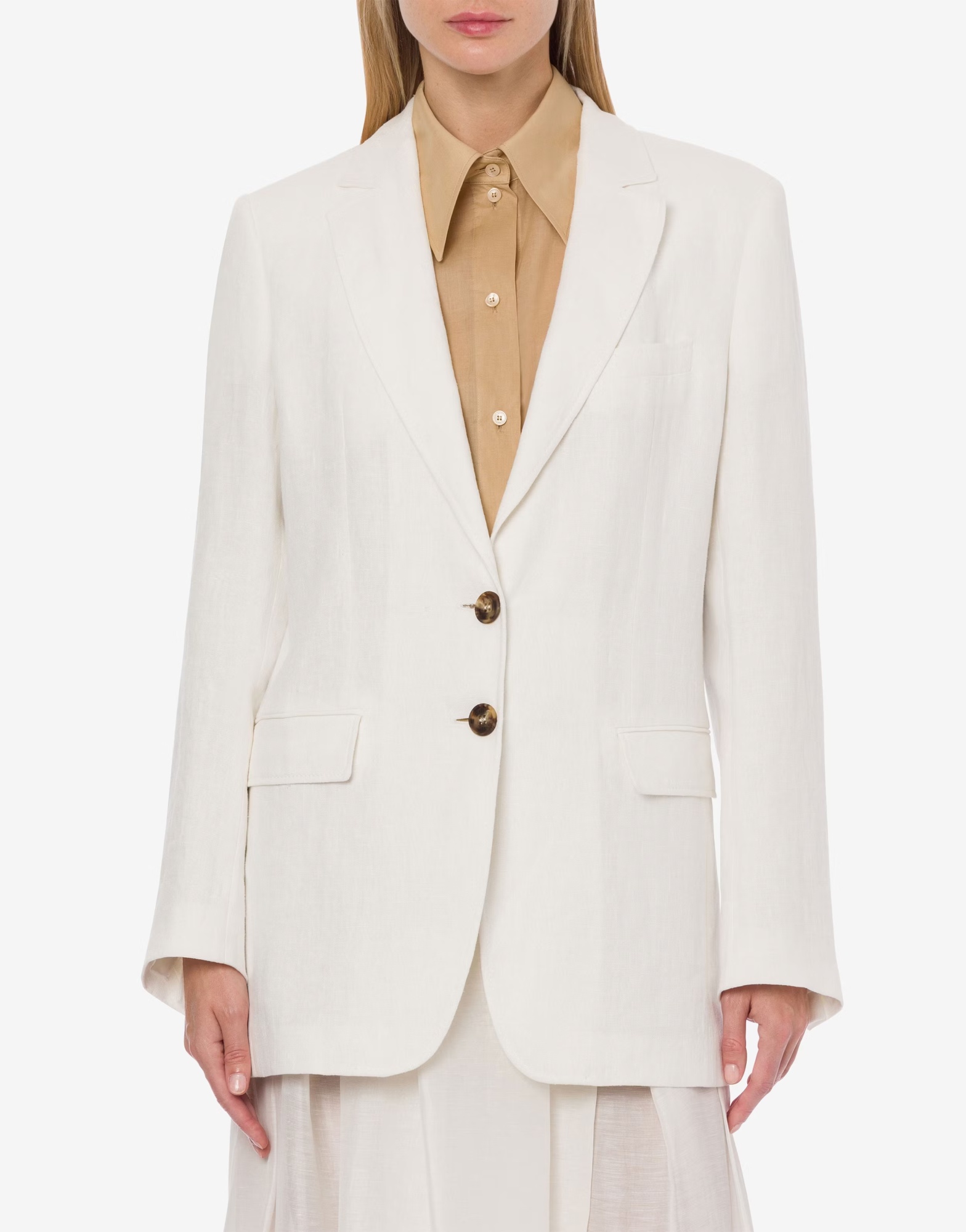 Alberta Ferretti Jackets Single-breasted Notched Lapels In Neutral