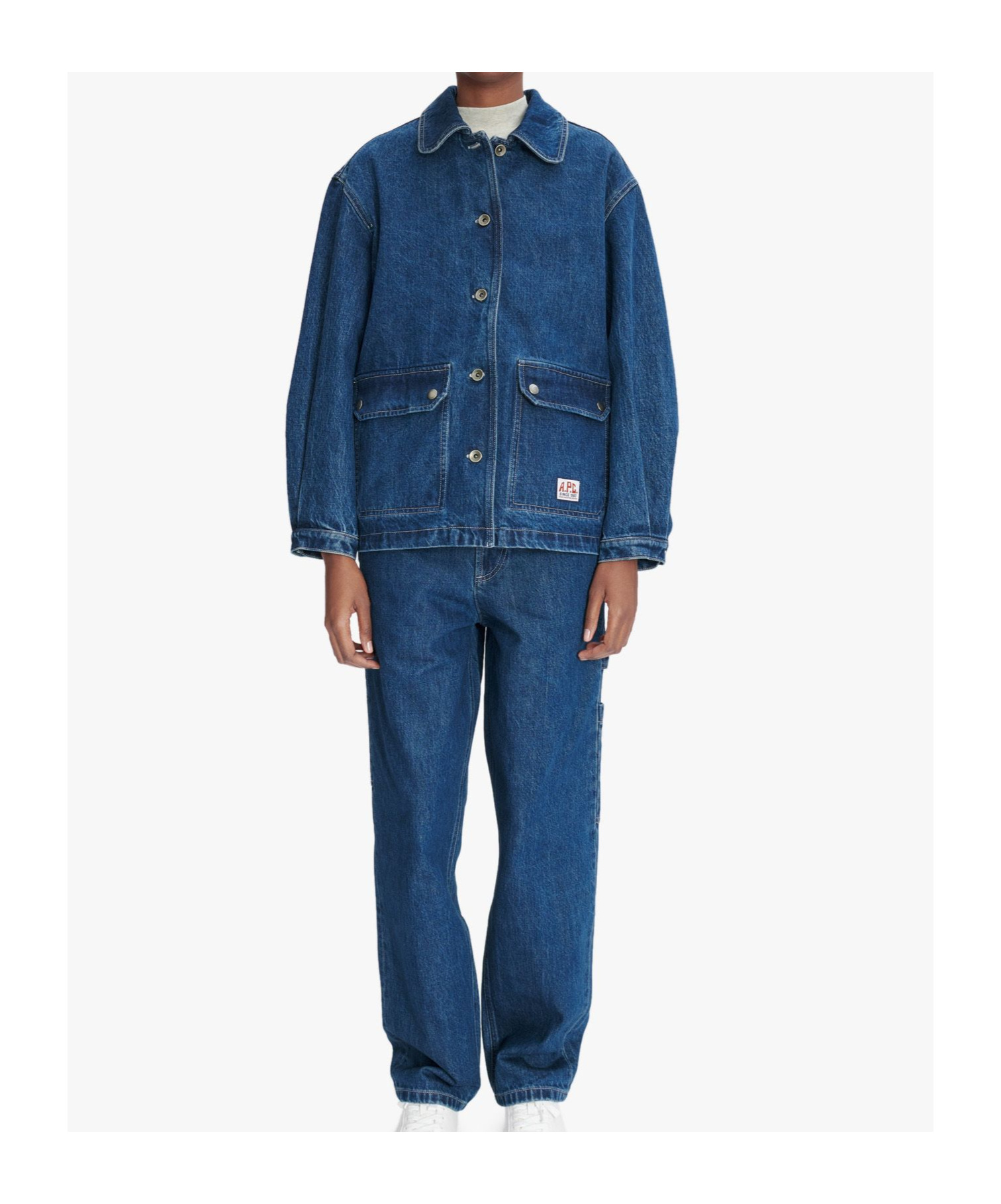 Apc Alys Denim Coat In Blue