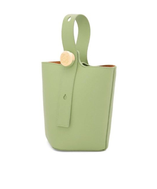 Loewe Women's Medium Pebble Bucket Bag In Green