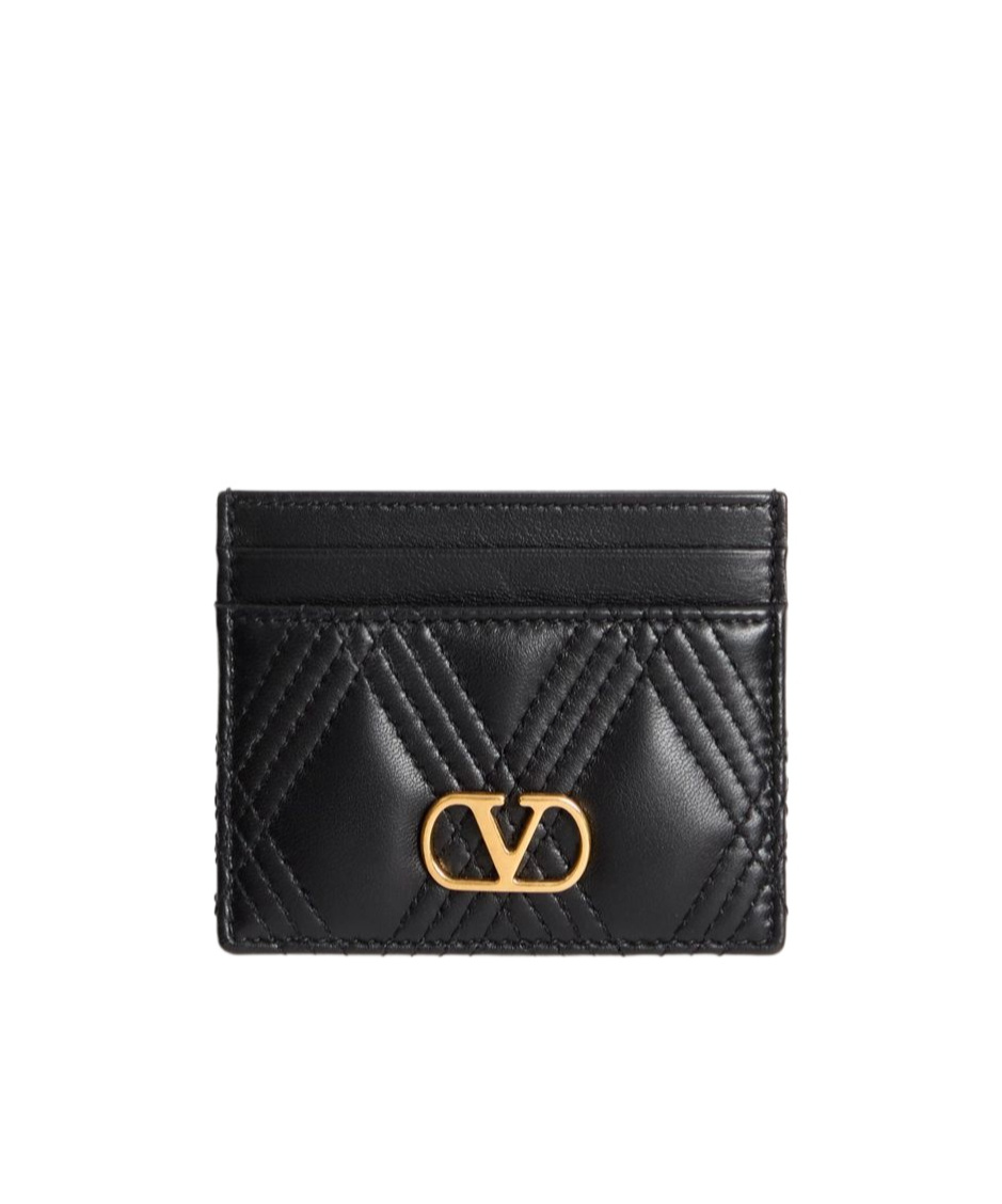 Valentino Portacarte Quiltie 67 In Nappa Nera Donna In Black