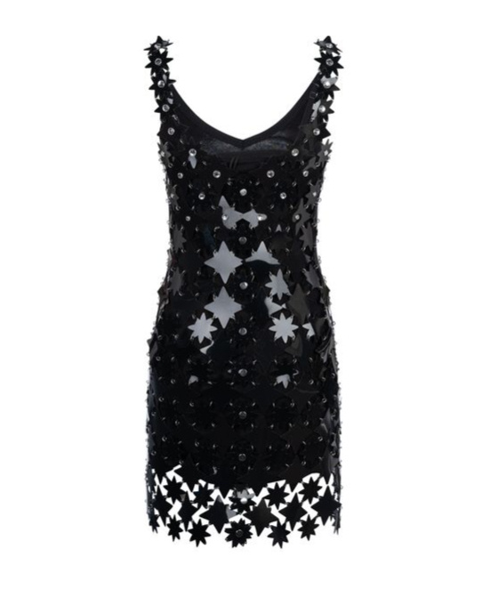 Rabanne Star-embellished Mini Dress In Black