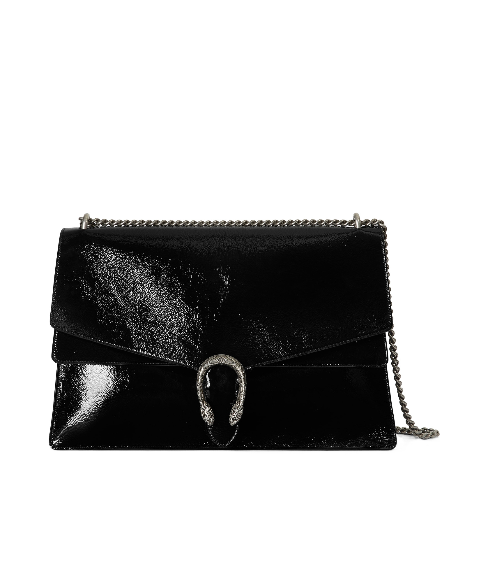 Gucci Dionysus Patent Leather Shoulder Bag In Black