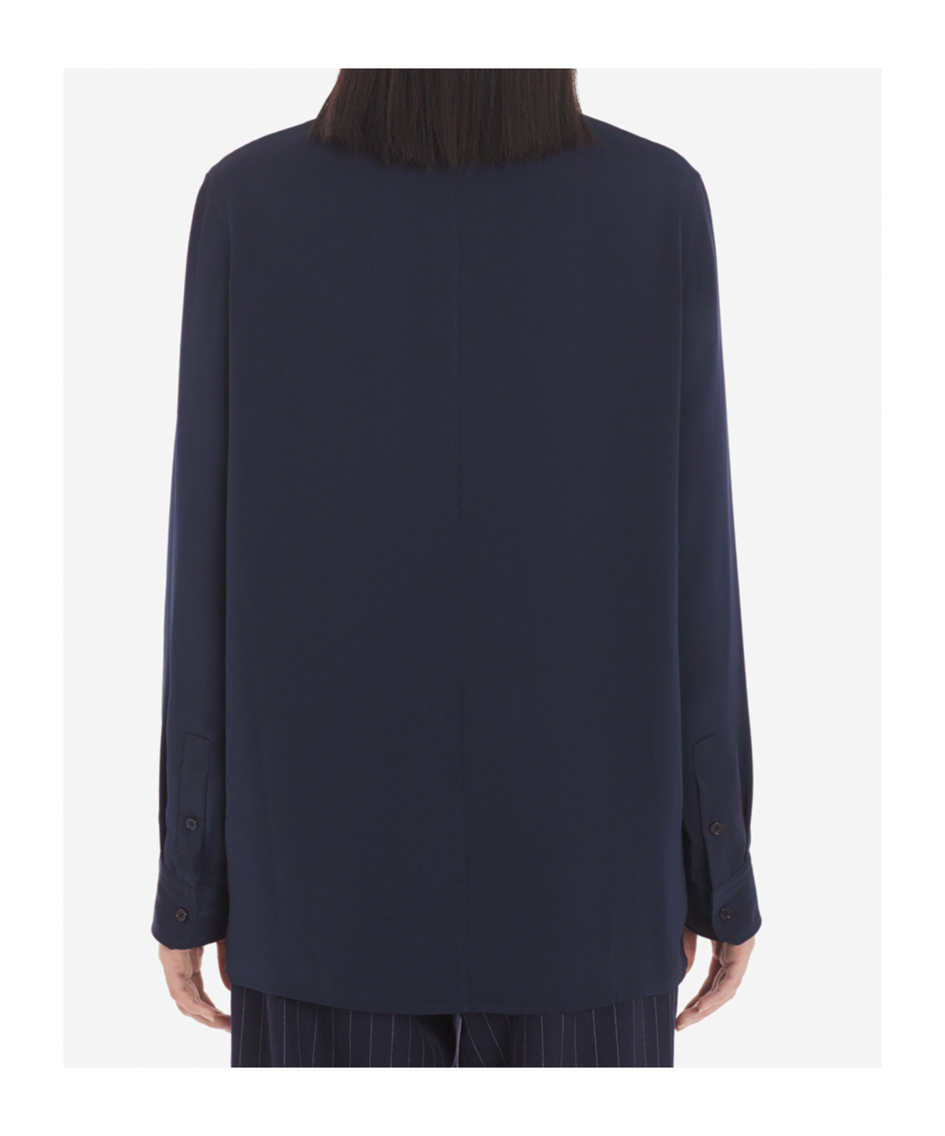Shop Maison Kitsuné Pleat-detail Collarless Shirt In Black