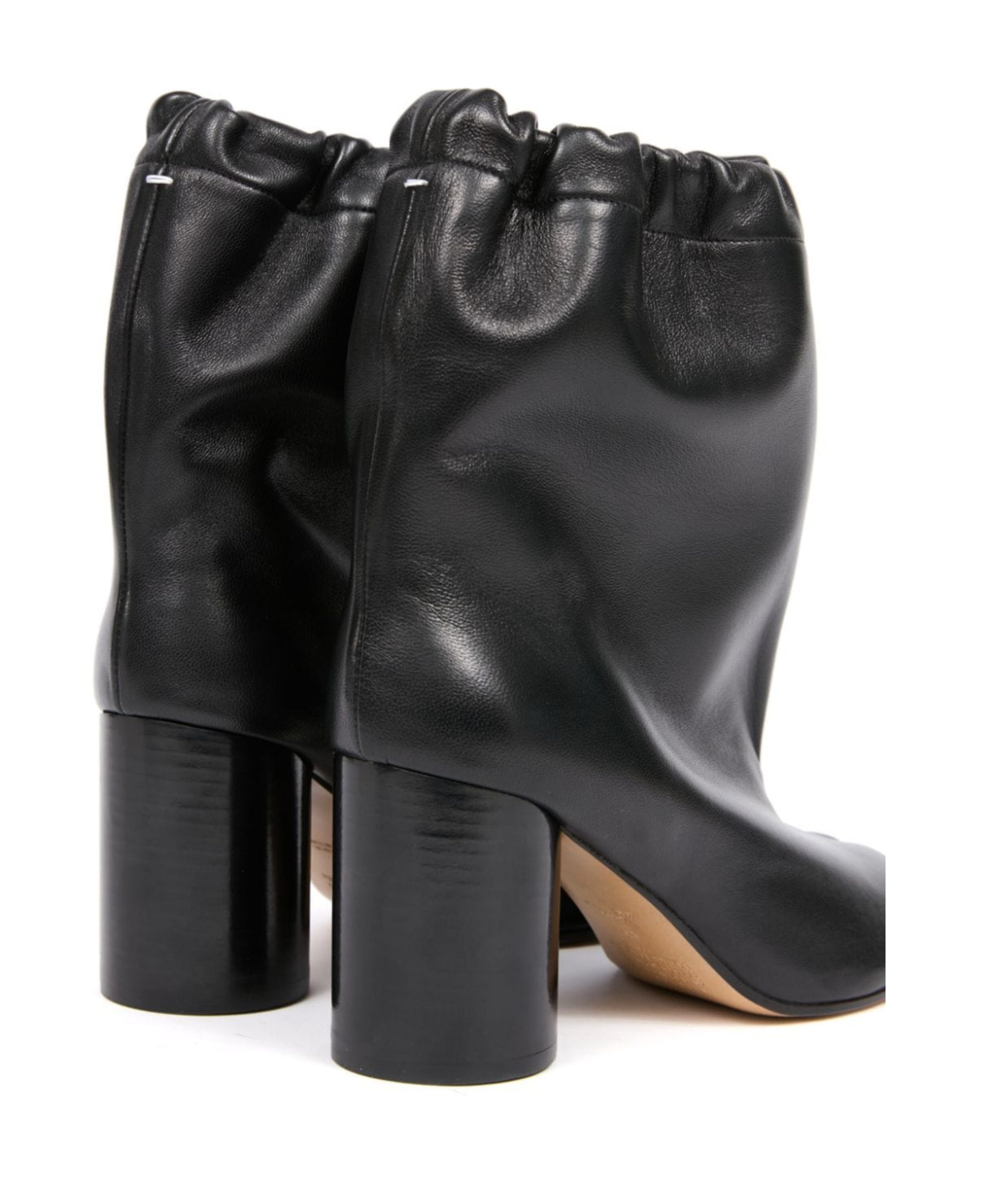 Maison Margiela Drawstring Ankle Tabi Boots Black In Black