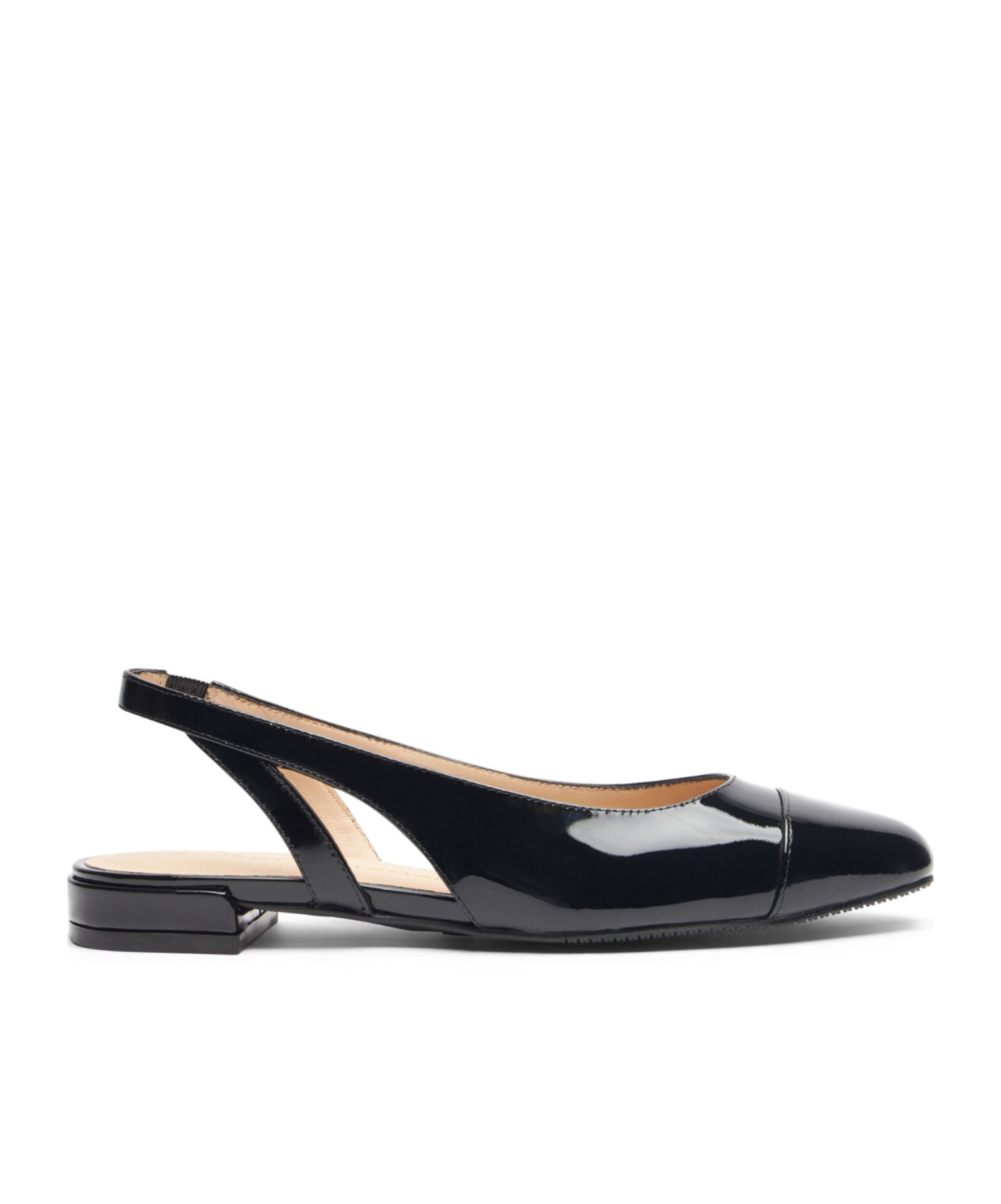 Stuart Weitzman Sleek Leather Slingback Ballerina Flats In Black