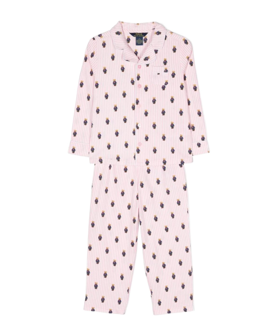Polo Ralph Lauren Polo Bear-pattern Pajama Set (set Of Two) In Pink