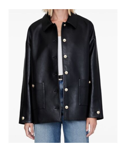 Anine Bing Regenerated Leather Luca Jacket In Black