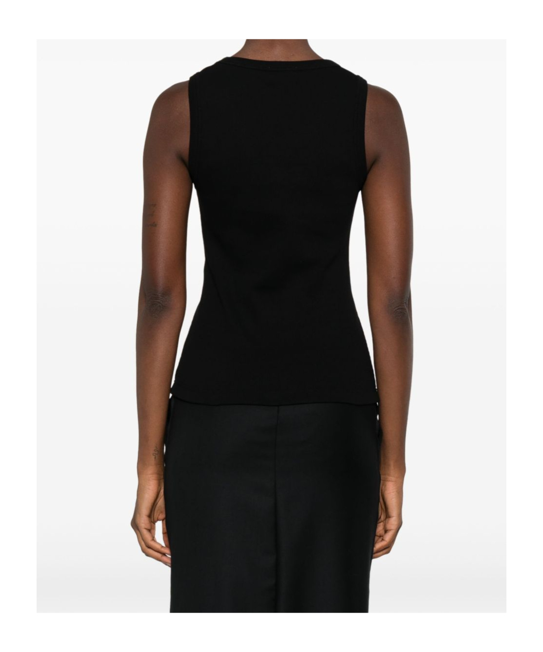 Alexander Mcqueen Ribbed Texture Sleeveless Top In Black