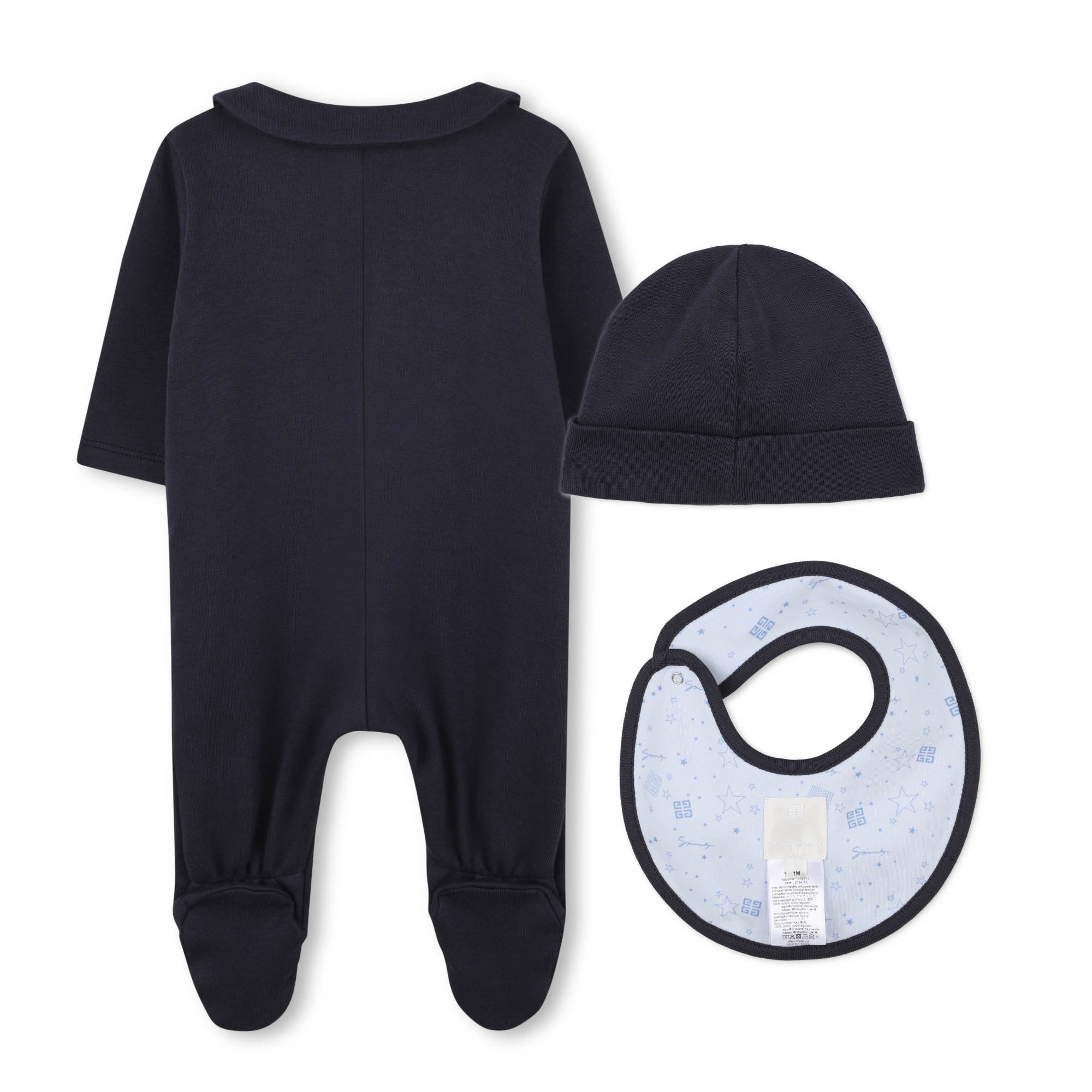 Givenchy Bodysuit And Hood Bib Set In Blue