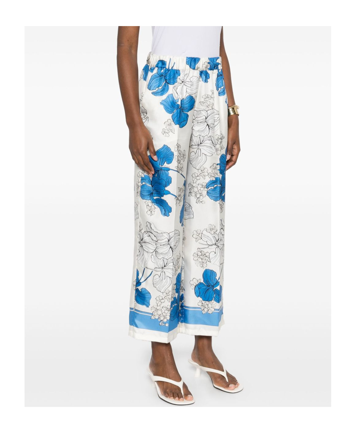 Shop P.a.r.o.s.h Pattern Casual Pants In White