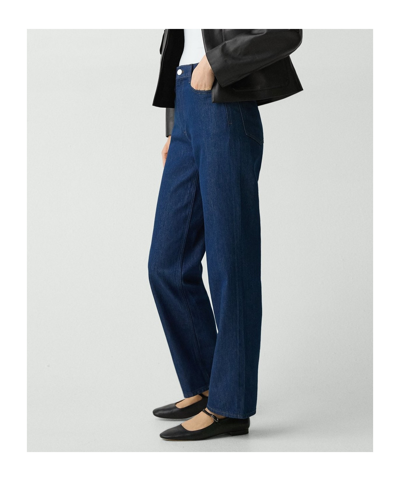 Theory High Waist Relaxed Fit Straight Leg Jeans