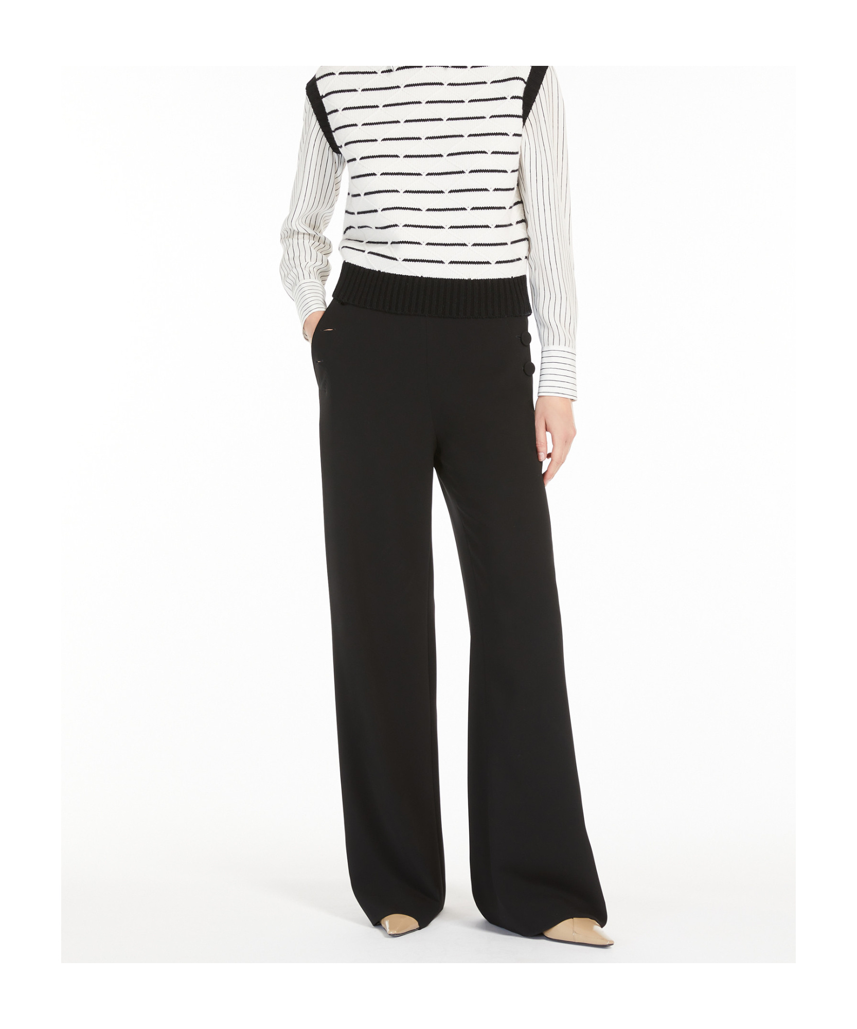 Max Mara Pleated Casual Pants In Black