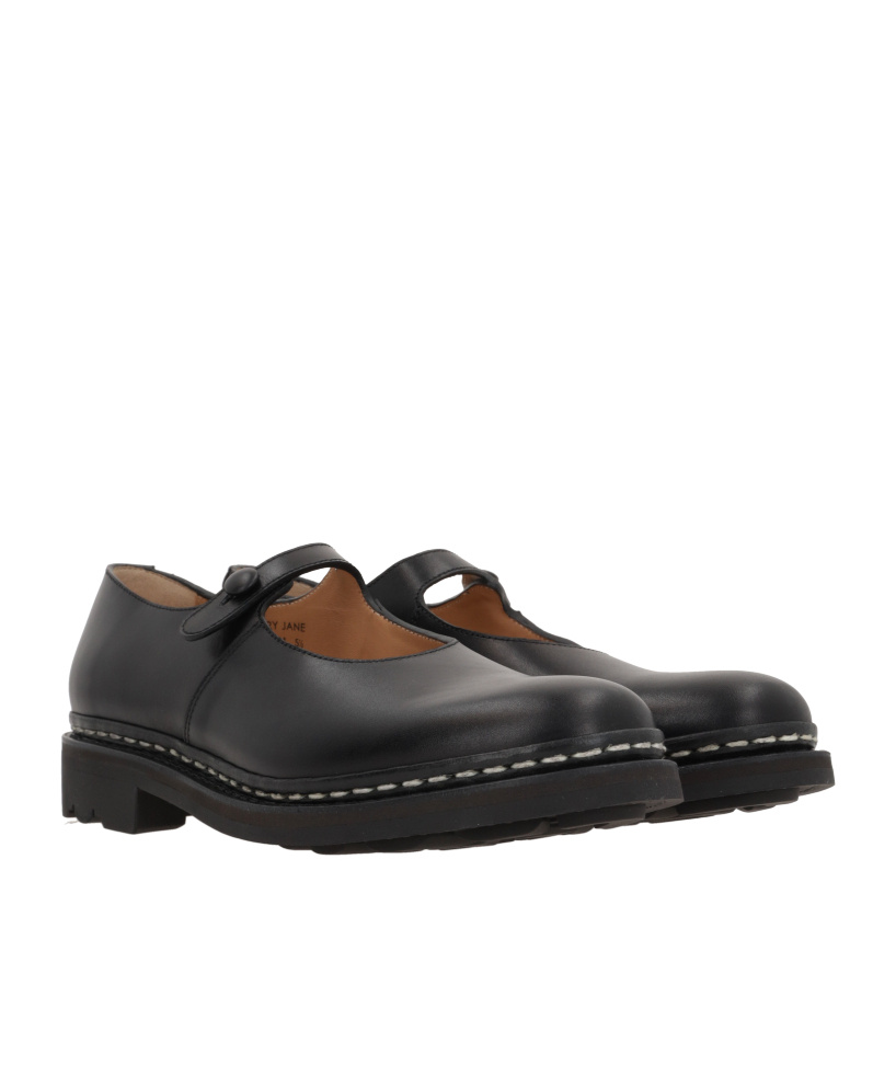 Shop Comme Des Garçons Round Head Mary Jane Shoes In Black