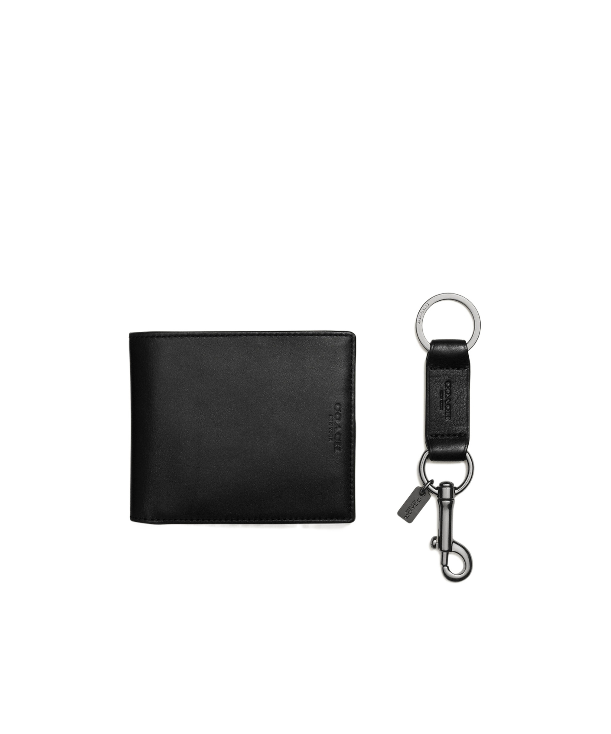 Shop Coach Boxed Three-in-one Wallet Gift Set In Black