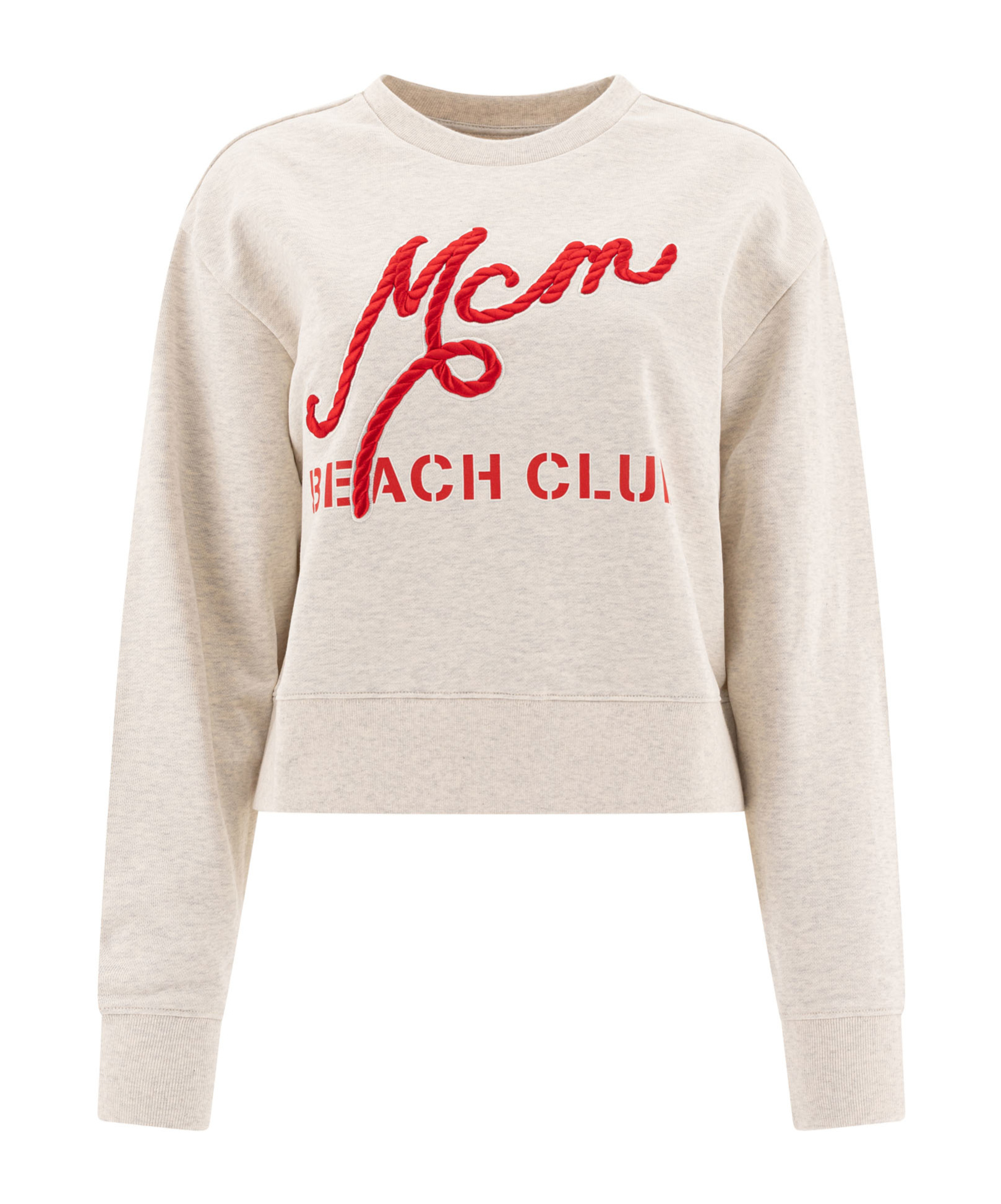 Mcm Beach Club Logo Cropped Sweatshirt In White