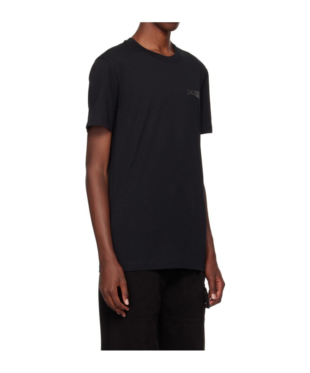 Moschino Round Collar Logo T-shirt In Black