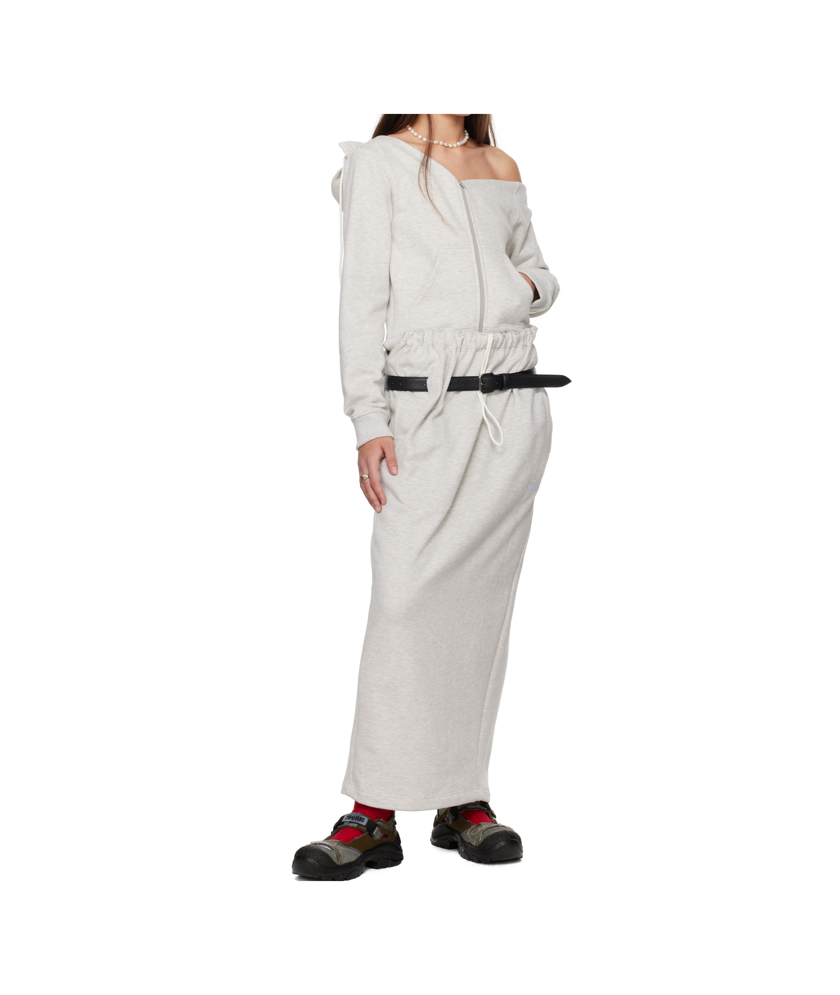 Magliano Gray Provincia Maxi Skirt In White