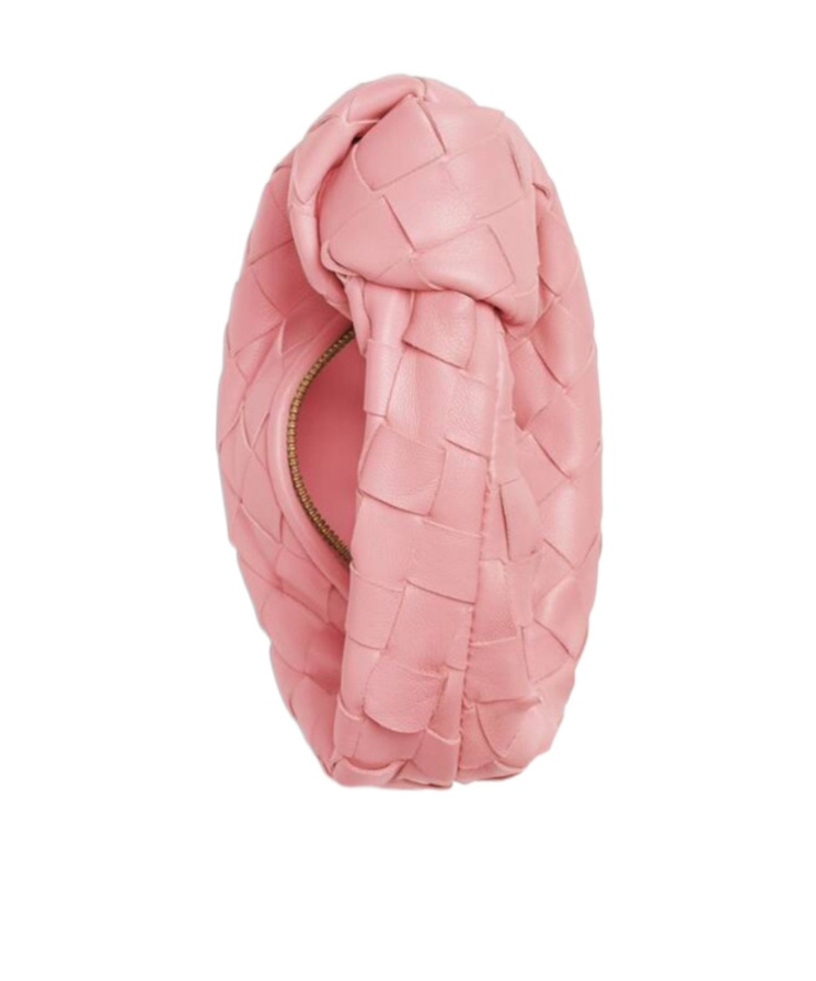 Bottega Veneta Micro Candy Jodie Woven Zipper Handbag In Pink