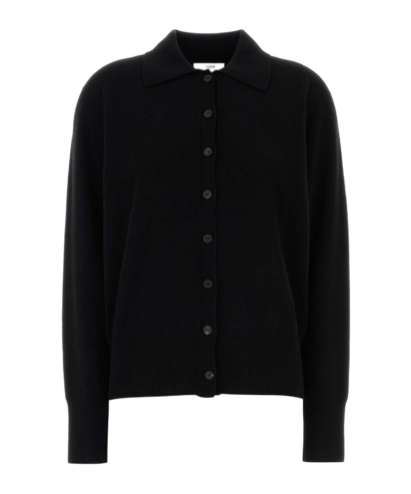 The Row Cashmere Lillia Cardigan Collared Design In Black