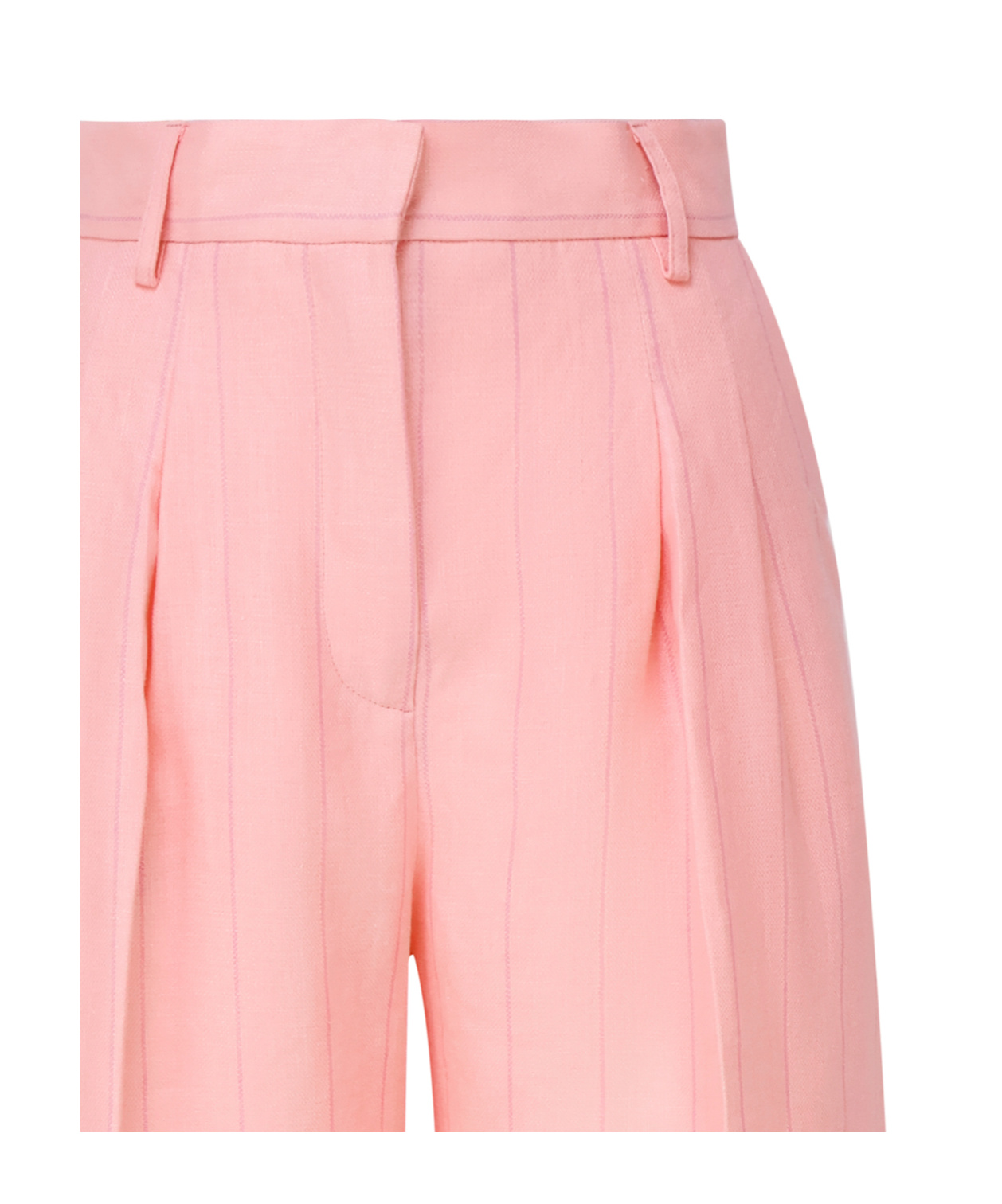 The Andamane Pleated Pinstripe Tailored Trousers In Pink
