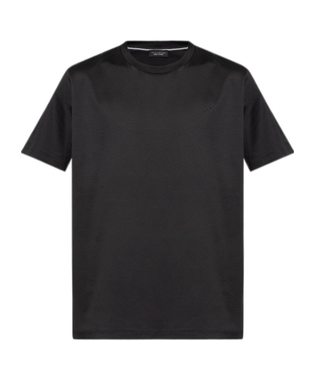Paul & Shark Logo-embroidered Cotton T-shirt In Black