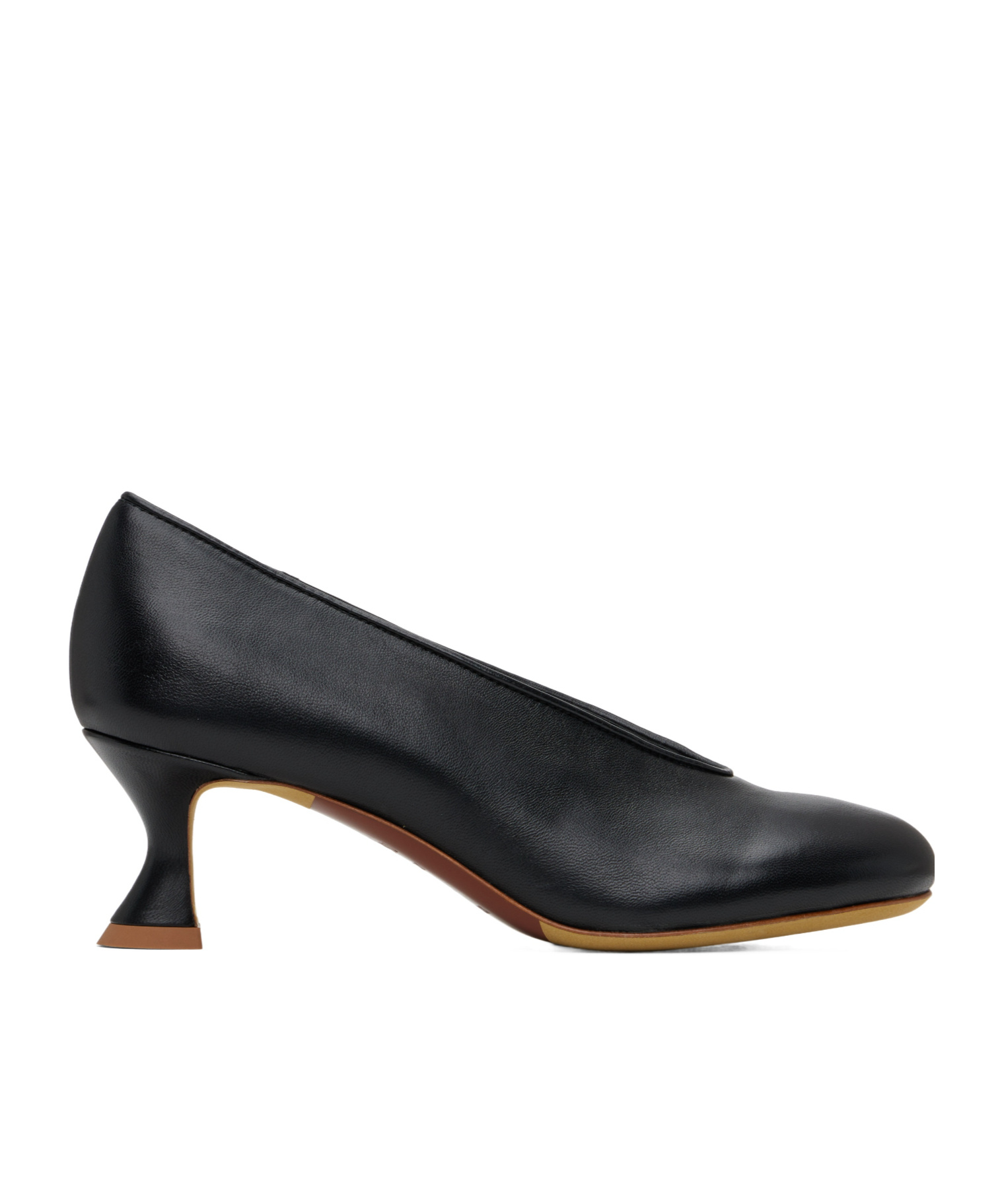 Moschino Black Duck Leather Heels In Black