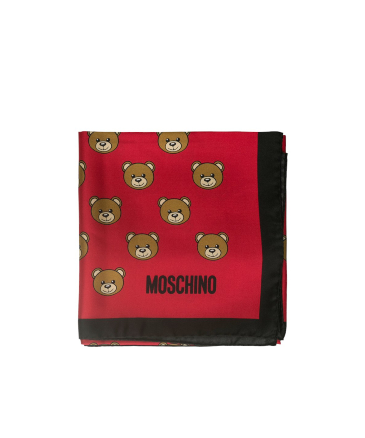 Moschino Pattern Silk Scarf In Red