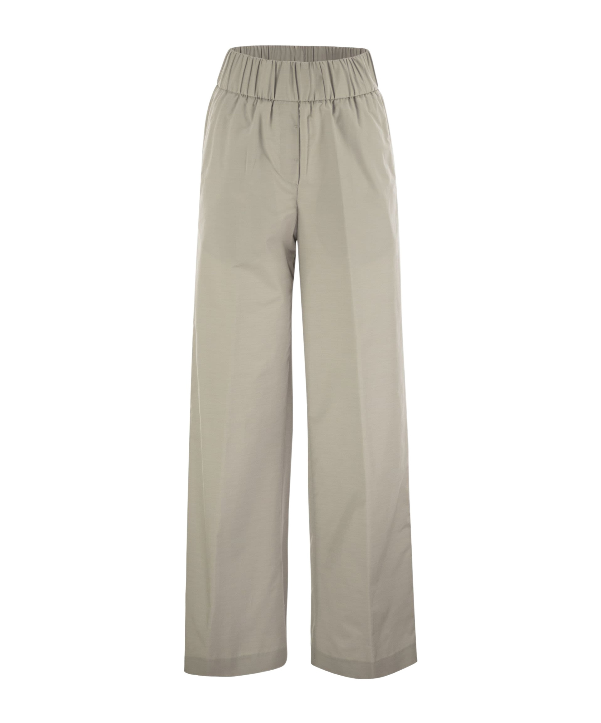 Peserico Trousers In Lightweight Technical Cotton Canvas In Nude