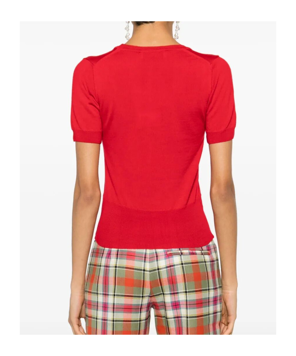 Vivienne Westwood Bea Knitted Short-sleeved Top Clothing In Red