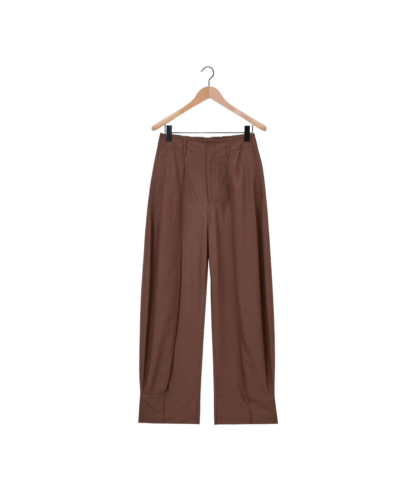 Lemaire Brown Curved Volume Tailored Trousers In Brown