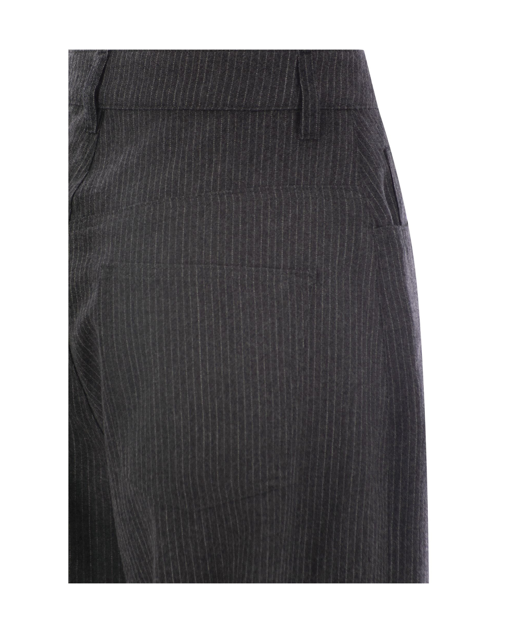 Fabiana Filippi 5-pocket Virgin Wool Pinstripe Trousers In Black