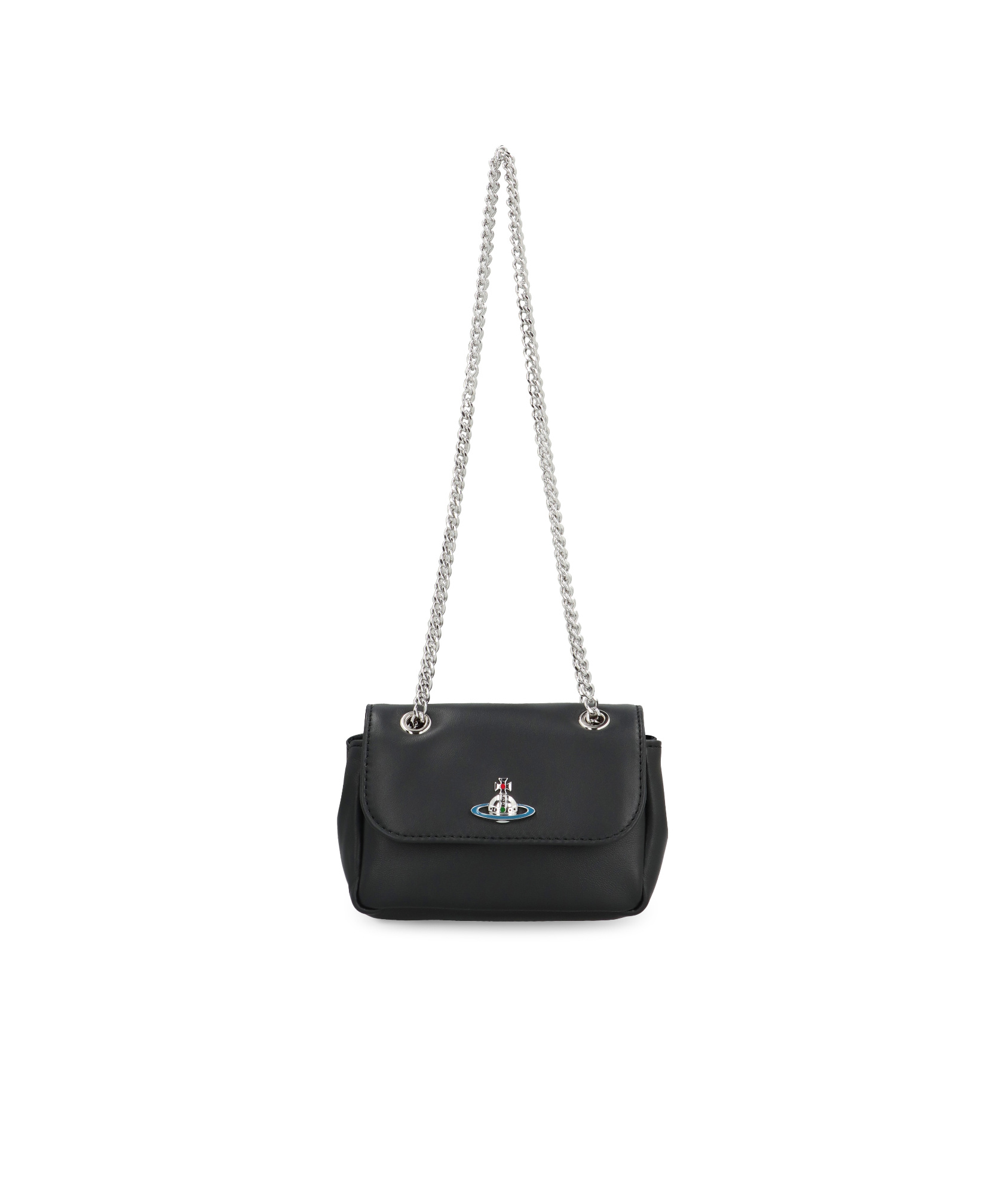 Vivienne Westwood Leather Mini Crossbody Bag In Black