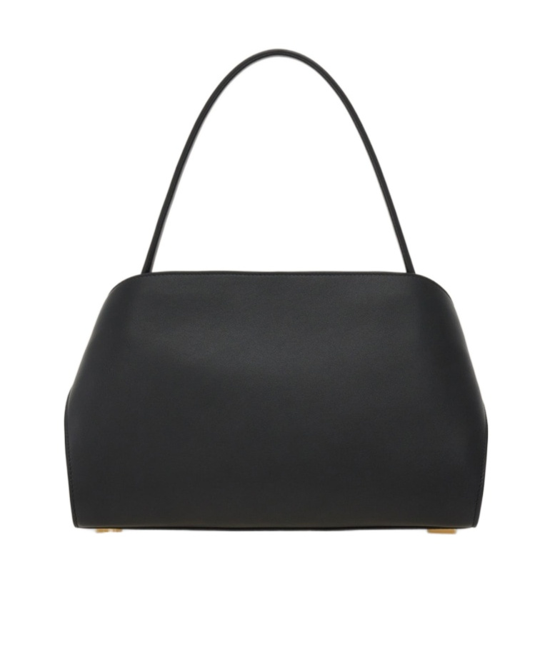Ferragamo Structured Shoulder Bag Top Handle In Black