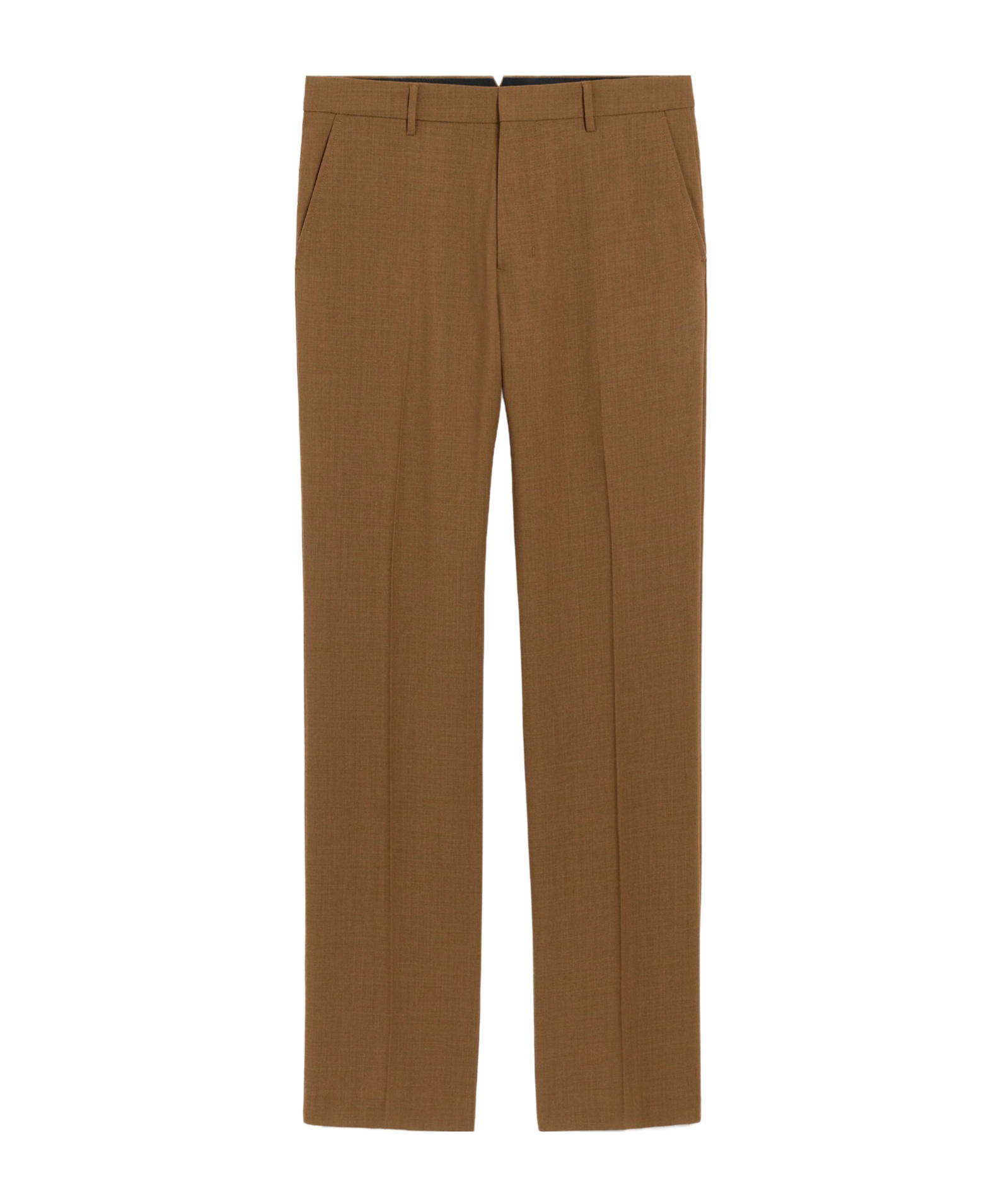 Ami Alexandre Mattiussi Brown Wool Straight Trousers Brown In Brown