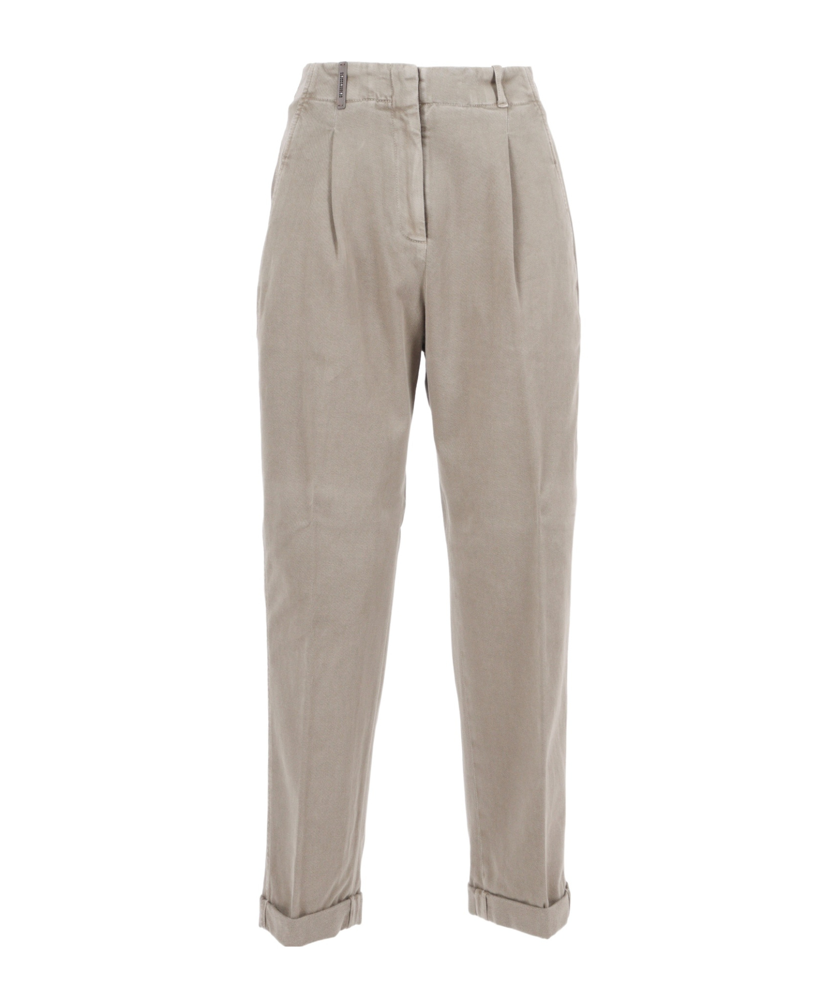 Peserico Relaxed Fit Trousers With Tapered Leg In Neutral