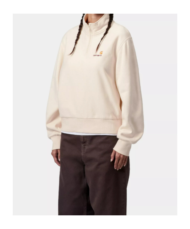Carhartt W' American Script High Neck Sweatshirt In Neutral