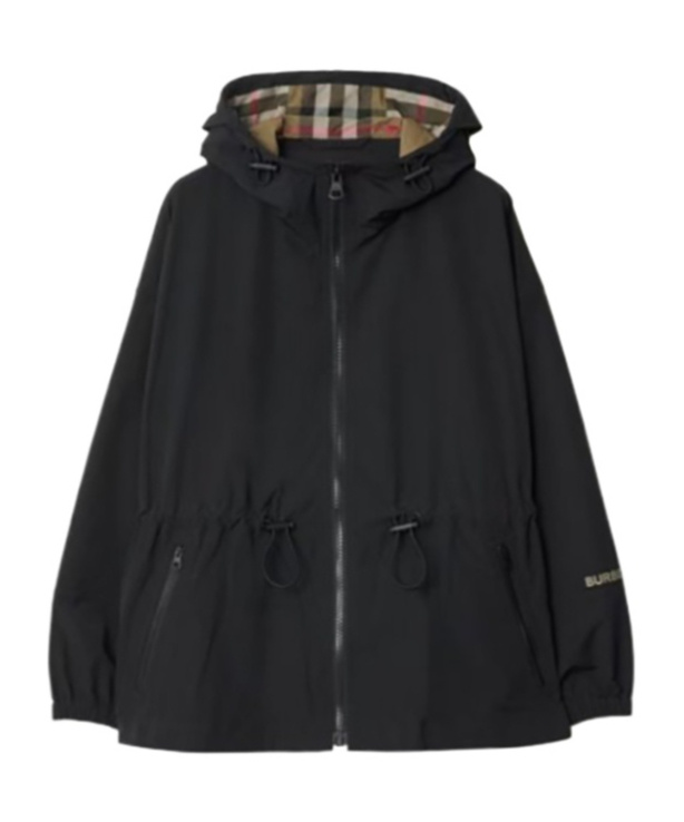 Burberry Hooded Jacket In Black