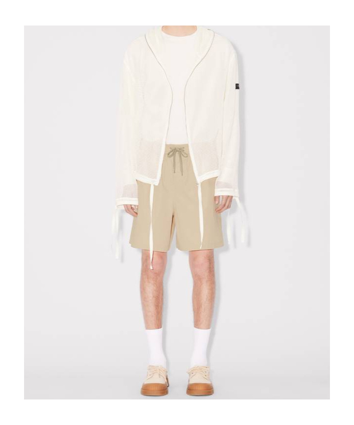 Kenzo Cotton Ripstop Elasticated Shorts In Nude