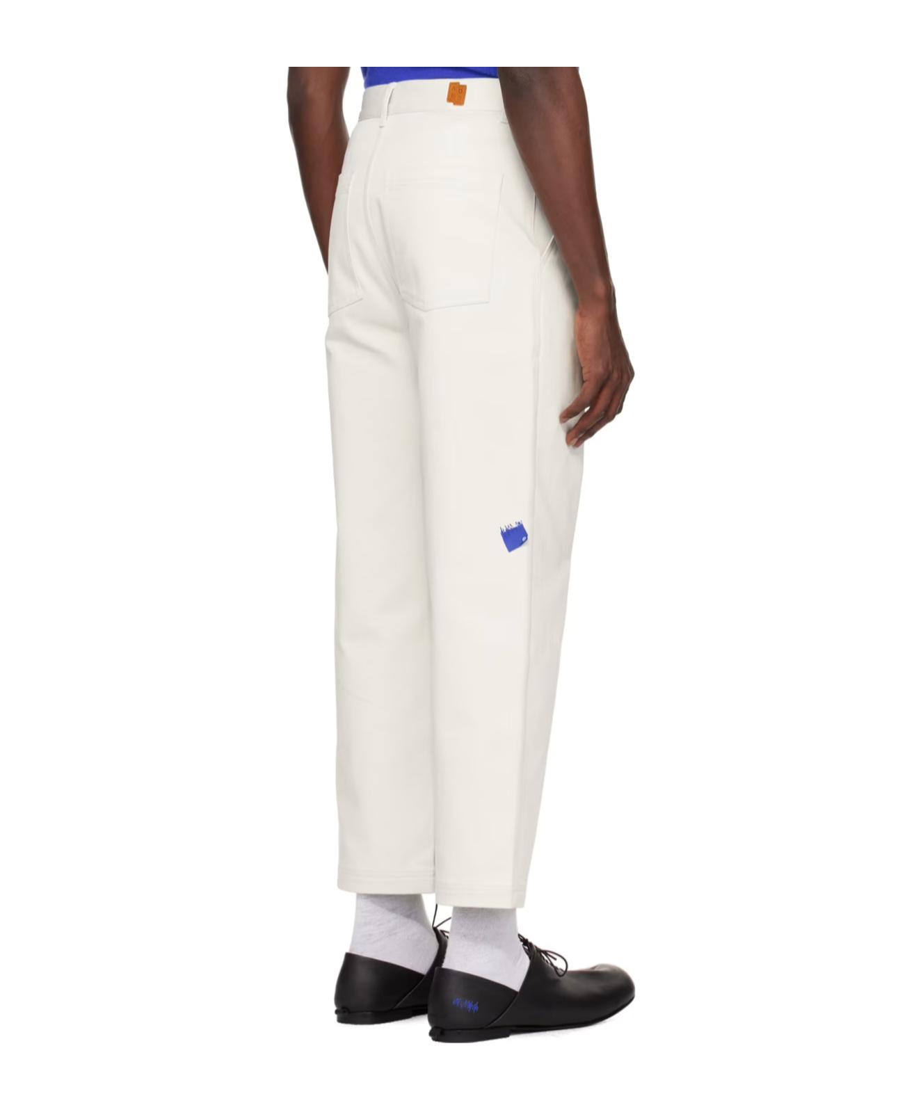 Ader Error Belt Loop Logo Casual Pants In White