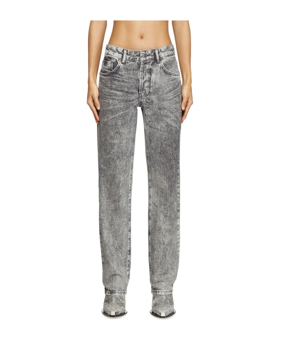 Diesel Straight Fit Trousers Faded Wash In Gray