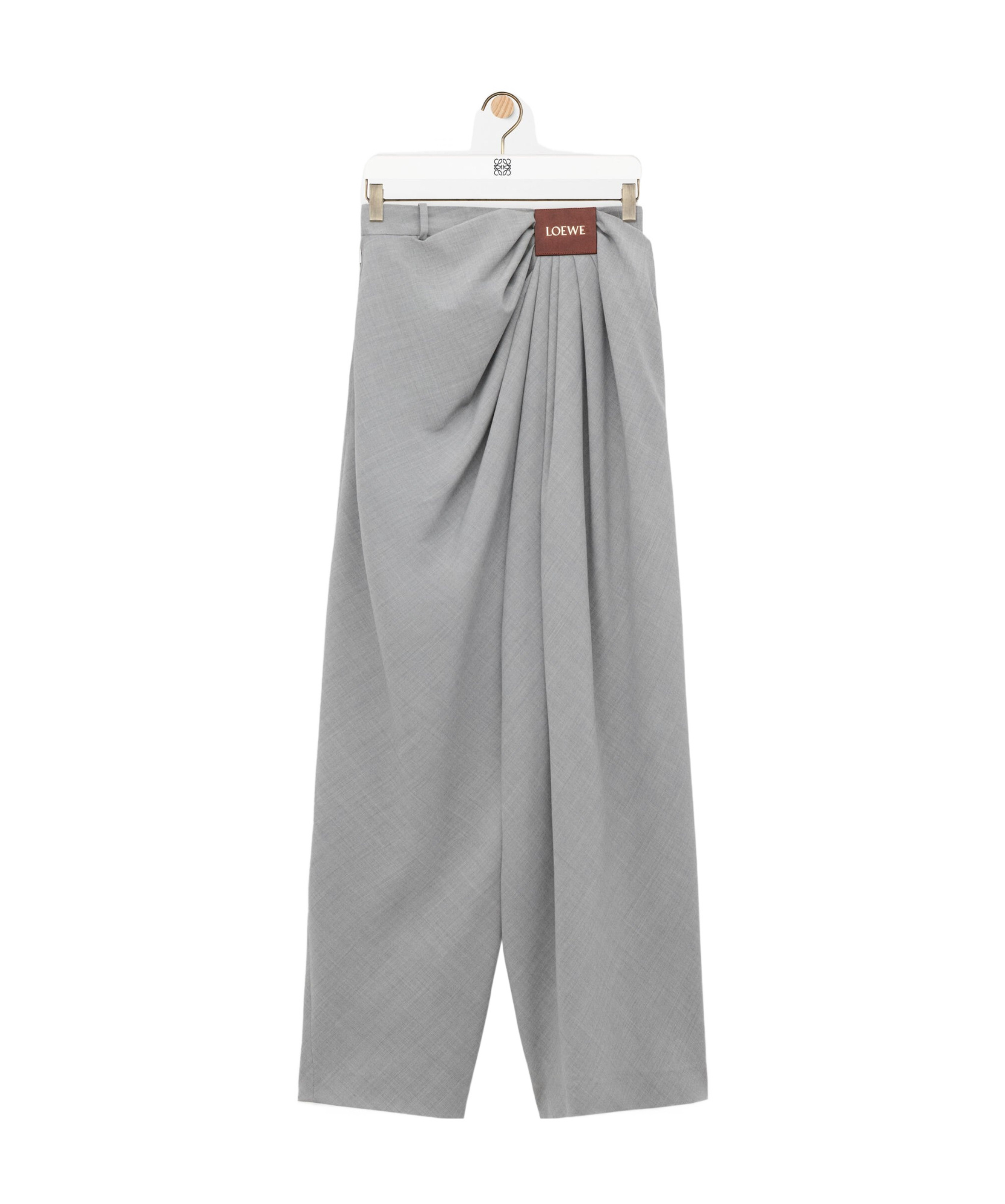Loewe Pendant Wool Casual Pants In Gray