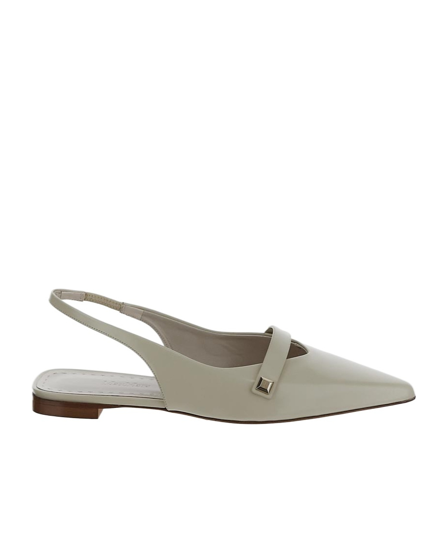 Max Mara Pointed-toe Slingback Flat Shoes In Nude
