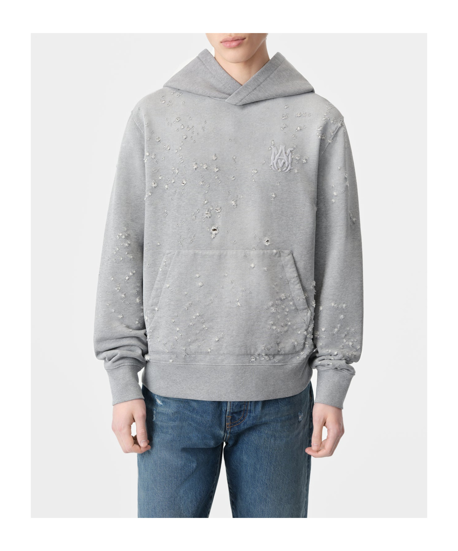 Amiri Long-sleeved Sweater In Gray