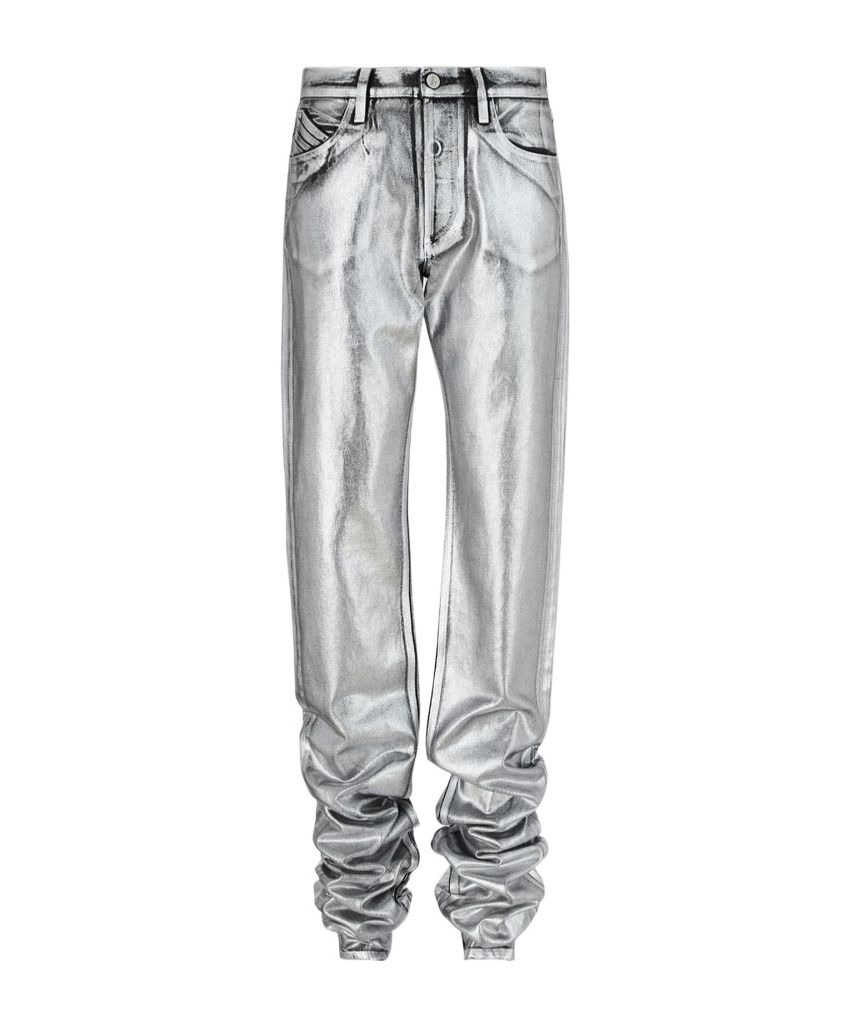 Attico Silver Long Pants In Gray