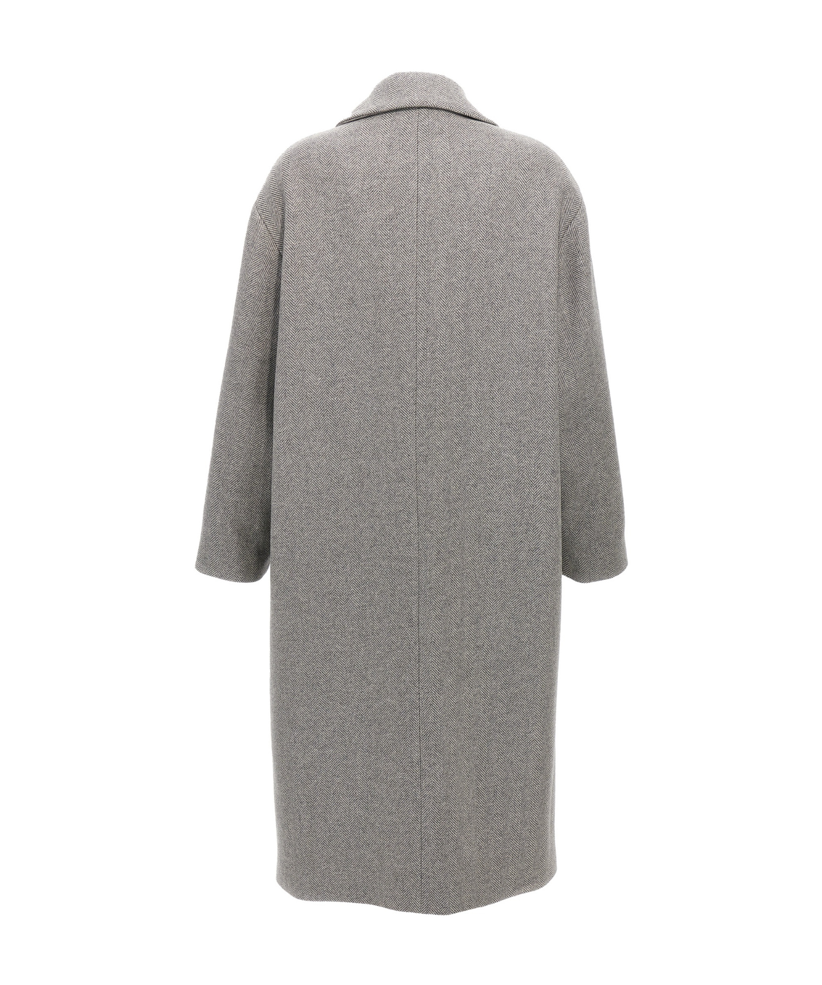 Elisabetta Franchi Long-sleeved Coat In Gray