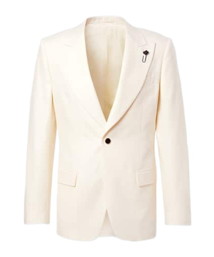 Lardini Single-breasted Virgin Wool Blazer In White