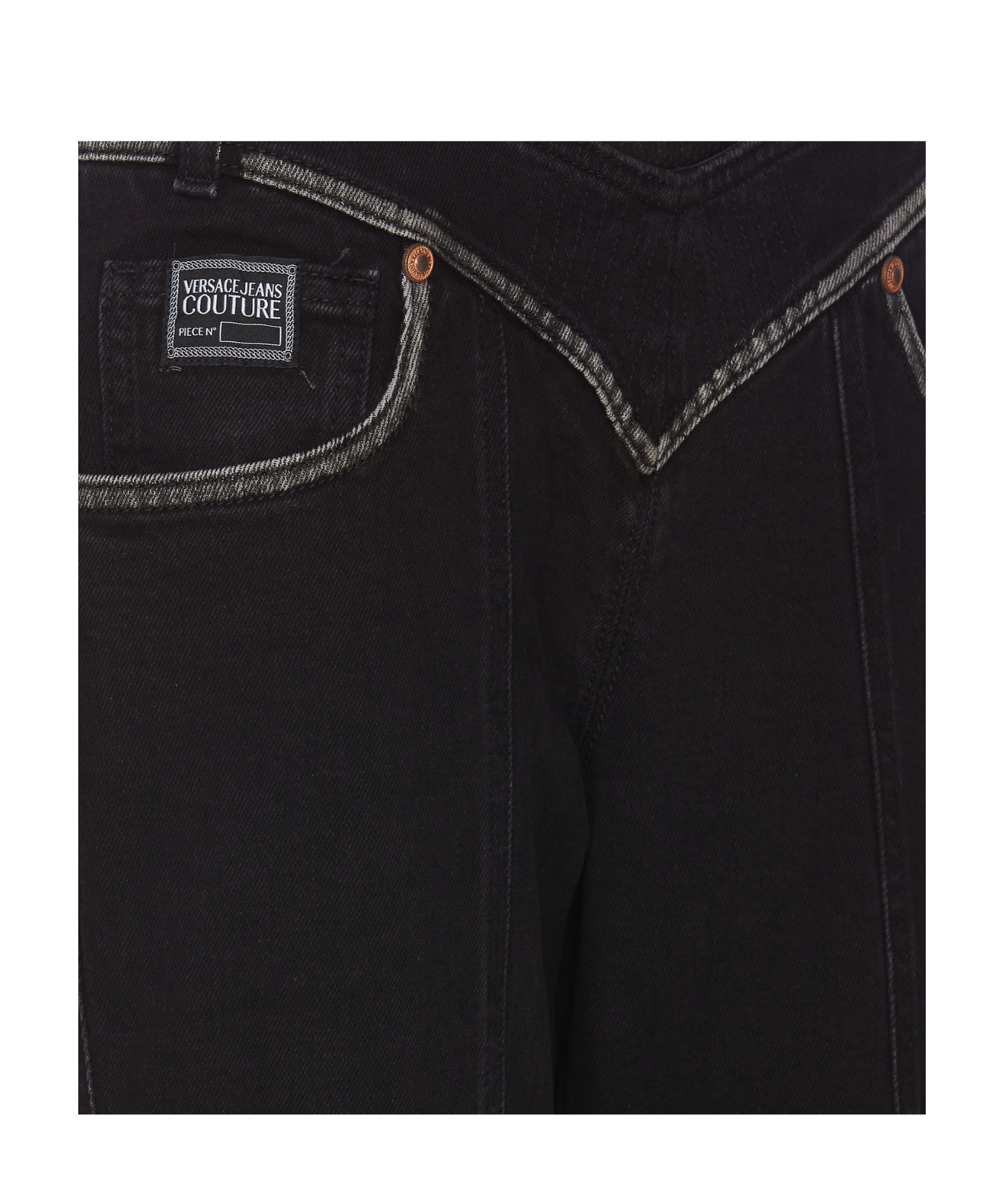 Versace Jeans Couture Logo Patch Flared Jeans In Black