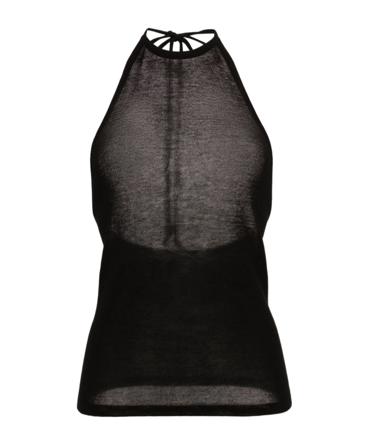 Lemaire Open-back Knitted Halterneck Top In Black